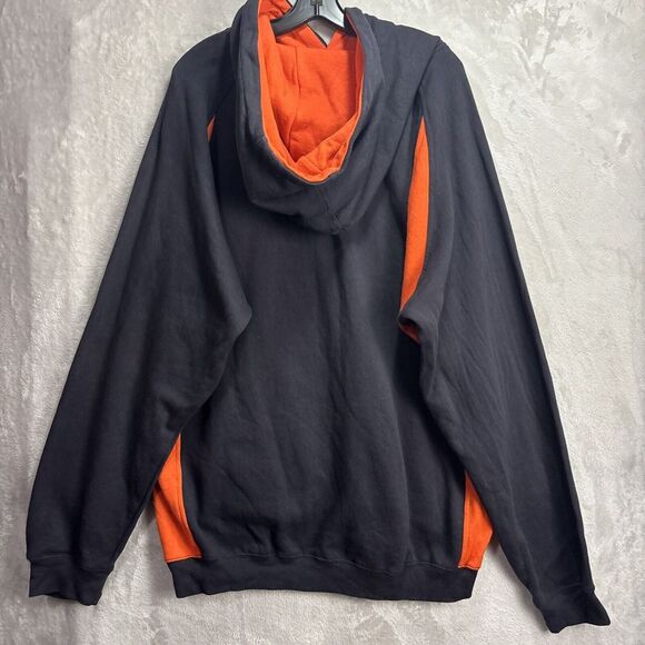Ferguson's Center Ice Sports Hockey Pullover Hoodie Orange And Black Sweater XL - Picture 8 of 8
